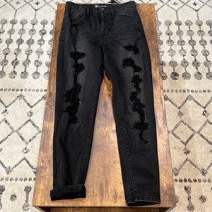 Size 11 black distressed jeans